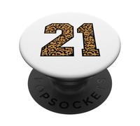 21 números Leopard Twenty-One Team Sports Matching PopSockets PopGrip Adhesivo