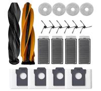 21 paquetes para aspiradora Dreame X50 Ultra/ X50 Master/ L50 Pro Ultra, piezas de repuesto incluyen 1 cepillo principal, 4 paños de fregona, 4 filtros Hepa, 6 cepillos laterales, 4 bolsas de polvo, 1