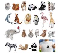 21 Parches Termoadhesivos Animales, Pegatinas Bordadas o Termoadhesiva, Apliques de Tela para Ropa, Camisas, Vaqueros, Mochilas y DIY Manualidades