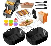 21 PCS Accesorios para freidora de aire caliente Ninja, accesorios para freidora de aire caliente Ninja Double Stack XL 9,5 l SL400UK, AF400EU AF451EU