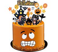 21 Pcs Halloween Decoración de Pastel, Topper Cupcake, Spider Pumpkin Ghost Mano Bruja, Suministros para Fiesta y Aperitivos
