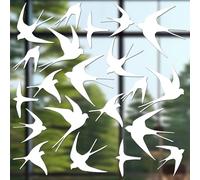 21 pegatinas para ventana de golondrinas para evitar golpes de pájaros, a prueba de colisiones, para evitar que los pájaros vuelen en la ventana, color blanco