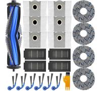 21 Piezas Accesorios para Ecovacs Deebot T30C Omni Gen2/T30C Omni Aspirador | T30C Omni/ T30e Omni Repuesto, 1 Cepillo Principal, 4 Toallas 4 Filtros, 6 Bolsas de Polvo, 6 Cepillos Laterales