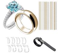 21 Piezas Ajustador de Anillos Invisible en Silicona, Reductor de Anillos para Anillos Anchos, Adecuado para Hombres y Mujeres, Para Hacer el Anillo Más Pequeño