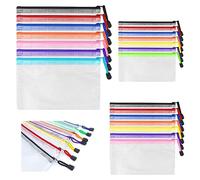 21 Piezas Bolsas de Documentos, Bolsa de Archivo de Cremallera A4 A5 A6, Bolsa de Documentos de Plástico de Impermeable, Bolsas con Cierre Cremallera, para Recibos, Oficina, Viaje, Escolar, 7 Colores