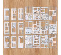 21 Piezas Creativo Plantilla Diario, Stencil Reutilizable para Bullet Journal, Plantillas para Dibujar con Formas y Líneas, Stencil para Cuadernos, Scrapbooking y Planificadores