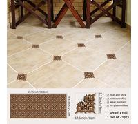 21 Piezas de Papel Tapiz Marroquí Diagonal Autoadhesivo - Vinilo Autoadhesivo Adecuado para Suelos, Paredes, Cocina, Baño - Resistente, Fácil Instalación (Removible, Sin Pegamento)