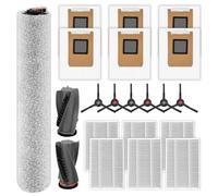 (21 piezas) piezas de repuesto para el robot aspirador eufy C28/Omni C28 | 2 rodillos de cepillo de goma, 6 cepillos laterales, 6 bolsas para el polvo, 6 filtros HEPA, 1 fregona con rodillo