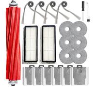 21 piezas QV 35A Accesorios para Roborock QV 35A / 35S Robot Aspirador Piezas de repuesto - 1 Cepillo principal, 2 Filtros HEPA, 4 cepillos laterales, 6 toallitas, 6 bolsas para el polvo, 1 cepillo de