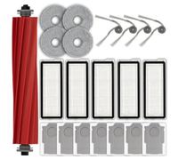 (21 piezas) QV 35A, QV 35S Repuestos para aspiradora robot Roborock QV 35A/ QR 798/ QV 35S, 1 cepillo giratorio, 4 cepillos laterales, 7 bolsas para polvo, 5 filtros HEPA, 4 mopas y kit de accesorios