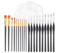 21 Piezas Set de Pinceles de Pintura de Arte, Pinceles Finos con Pinceles de Acuarela y Paleta para Nail Art, Acrílicos, Acuarelas, Óleos, Maquetas y Dibujo Lineal