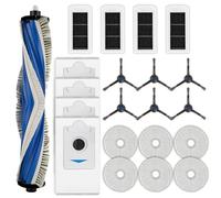 (21 Piezas) X5 Omni Repuestos Compatibles Con ECOVACS DEEBOT X5 Omni/X5 Pro Omni: 1 Cepillo Giratorio, 6 Cepillos Laterales, 4 Bolsas Para El Polvo, 4 Filtros Hepa, 6 Mopas y Kit De Accesorios