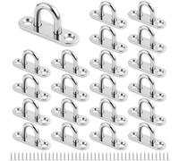 21 placas de ojo de acero inoxidable, ganchos de fijación, placa de ojo con ojales, ganchos de techo, para colgar objetos, toldos, placas de cubierta