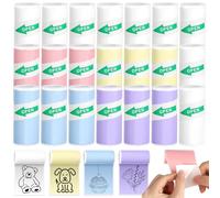 21 rollos de papel térmico autoadhesivo, 5 colores térmicos, 57 x 25 mm, mini papel para impresora, papel de relleno, papel térmico para niños, cámaras instantáneas