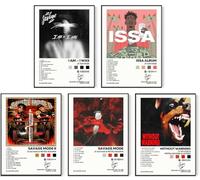 21 Savage portada de álbum firmada limitada, pósteres de música de rapero, lienzo, arte de pared, estético, juego de 5 para decoración de dormitorio de adolescentes y niñas, 8 x 10 pulgadas, sin marco