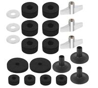 21 Uds. Kit de Almohadillas de Fieltro Antideslizantes para Tambor con Soporte de Platillos con Platillos de Fieltro Hi Hat Copas de Fieltro Arandelas Mangas Tuercas de Ala para