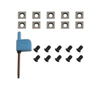 21 unids/set cortadores de torneado de madera de insertos de carburo cuadrados, hoja de torno de 30 grados de 14x14x2mm con llave for tornillos