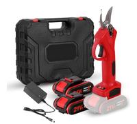 21 V - Tijeras eléctricas inalámbricas, 600 W, 40 mm, podadoras eléctricas 6500 mAh, podadoras eléctricas con baterías, para el poder, jardinería, árboles frutales y viñedos (2 baterías + 1 cargador)