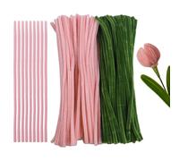 210 limpiadores de pipas, multicolor para manualidades, 2 colores, alambre de chenilla, largo 30 cm x 7 mm, maquillaje, rosa, verde, limpiador de pipas para limpieza de tuberías, manualidades para