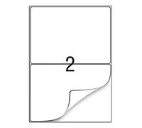 210 x 148 mm, 100 Hojas, Etiquetas autoadhesivas de envío A4, Etiquetas Adhesivas de A4 para Impresoras de Inyección de Tinta y Láser, Etiqueta Adhesiva Blanca Pegatina, 2 etiquetas por hoja