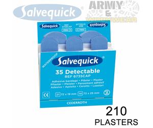 210 X Salvequick Azul Detectable Impermeable Adhesivo Curitas Repuesto