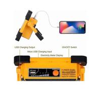 (2100) Foco LED recargable de 60 W y 3000 lúmenes con batería de 9000 mAh y panel solar de 4 modos.