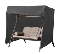 210D - Funda para asiento de columpio de exterior para muebles de patio y patio, impermeable, resistente a los rayos UV, cubierta antipolvo de tela Oxford recubierta de plata con ajuste cómodo para