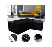 210D Oxford Fabric V-Shape Waterproof and Windproof Protective Cover Heavy Duty Rattan Corner Sofa Cover with Waterproof Strip 270 x 270 x 90cm