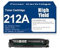 212A Negro Cian Amarillo Magenta Cartuchos de tóner Compatible con W2120A W2121A W2122A W2123A Tóner para HP M578c M578z M554dn M555dn M555x M578dn M578f Impresora con Chip,Black-212A