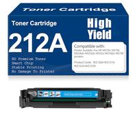 212A Negro Cian Amarillo Magenta Cartuchos de tóner Compatible con W2120A W2121A W2122A W2123A Tóner para HP M578c M578z M554dn M555dn M555x M578dn M578f Impresora con Chip,Cyan-212A