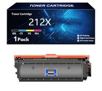 212X 212A Cartuchos Tóner (con Chip) Compatible para HP 212X 212A W2120A W2120X Tóner para HP Color LaserJet M555dn M554dn M555x M554 M555 MFP M578 M578dn M578f M578c Impresora,C-1 Pack