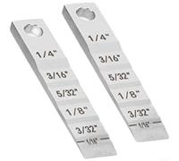 2130 Cuña de acero al carbono 2 en 1 con calibre de paso para escala de 1/16 a 1/4 pulgadas, cuña de soldadura para medir y separar para soldadura de tuberías,