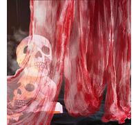 215 x 500 cm Halloween Tela Espeluznante, Espeluznante Paños de Muselina de Algodón Decoraciones, Sangriento Espeluznante Tela, para Casas Puerta al Aire Libre (2.15 * 5M)