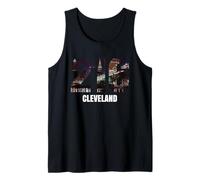 216 Cleveland Código de área Horizonte Nocturno Vintage Pride Camiseta sin Mangas