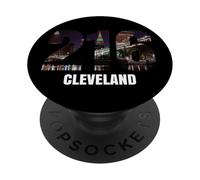 216 Cleveland Código de área Horizonte Nocturno Vintage Pride PopSockets PopGrip Adhesivo