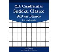 216 Cuadrículas Sudoku Clásico 9x9 en Blanco Letra Grande