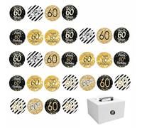 216 Piezas Pegatinas De Cumpleaños 60Años Pegatinas De Sellado Redondas para Decorar Fiestas De Cumpleaños Calcomanías De Cumpleaños para Decoración (60)