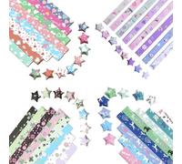 2160 tiras de origami de estrellas de la suerte, origami de estrellas de la suerte, papel de estrella del amor, papel de estrella de cuatro hojas, adecuado para fiestas de cumpleaños, decoraciones