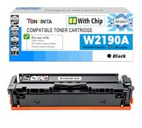 219A W2190A Cartucho de Tóner Reacondicionado (con Chip) Capacidad Estándar 1300 Páginas Negro para Impresora 3302 3202dn 3202dng 3202dw 3302 3302fdn MFP 3302fdng MFP 3302fdw 3302fdwg 3302sdw 3302sdwg