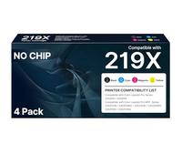 219X W2190X 219A Sin Chip Compatible con HP 219X Toner Set para Color LaserJet Pro MFP 3302fdwg 3302sdwg 3302fdng 3302fdw 3302sdw 3202fdn 3202dw 3302dn W2190X W2190X W2202fdn 091A Black Cian Amarillo