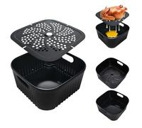 21CM Accesorios Freidora de Aire para COSORI 4,7L 5,5L, Cecotec 6L 5,5L, Philips 6,2L, Reutilizable Molde Silicona Freidora de Aire con separadores, Moldes Silicona Air Fryer Sin BPA