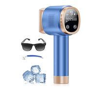 21J Depiladora Laser con Función de Refrigeración, 600-1200NM Depiladora Luz Pulsada con 9 Niveles de Energía, Pantalla Táctil LCD para Mujer y Hombre, Bikini, Axilas, Cara, Cuerpo Azul