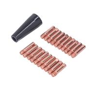 21Pcs Gasless Nozzle Copper Connection Tip 0.8mm | Clear Thread Welding Accessory for Protection | Nozzle Replacement for MIG Welder/Spot Welder | 20 Nozzles + 1 Sheath