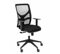 Piqueras y Crespo Silla Motilla Malla, Asiento Bali, Brazo Regulable, Negro