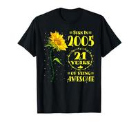 21st Birthday Awesome 21 Year-Old Sunflower Lovers Nacidos 2005 Camiseta