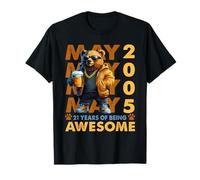 21st Birthday Bear Beer May 2005 Vintage 21 Years Old Camiseta
