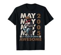 21st Birthday Dog Lover May 1996 Vintage 21 Years Old Men Camiseta