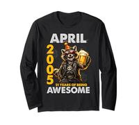 21st Birthday Raccoon Beer April 2005 Vintage 21 Years Old Manga Larga