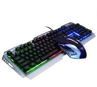 21stLady-Wired Gaming Keyboard Mouse Combo Rainbow LED retroiluminado