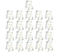 21uds Números Mesa Boda Dorados, Delicadas Tarjetas Números Mesa Doble Cara 1 al 20 con Lámina Dorada para Letreros Recepción Boda Suministros Ideales para Banquetes (Estilo de Hoja)